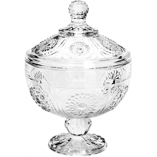 Bomboniere 20cm Por 14,5cm Sun Com Pé Em Cristal Ecológico Lyor